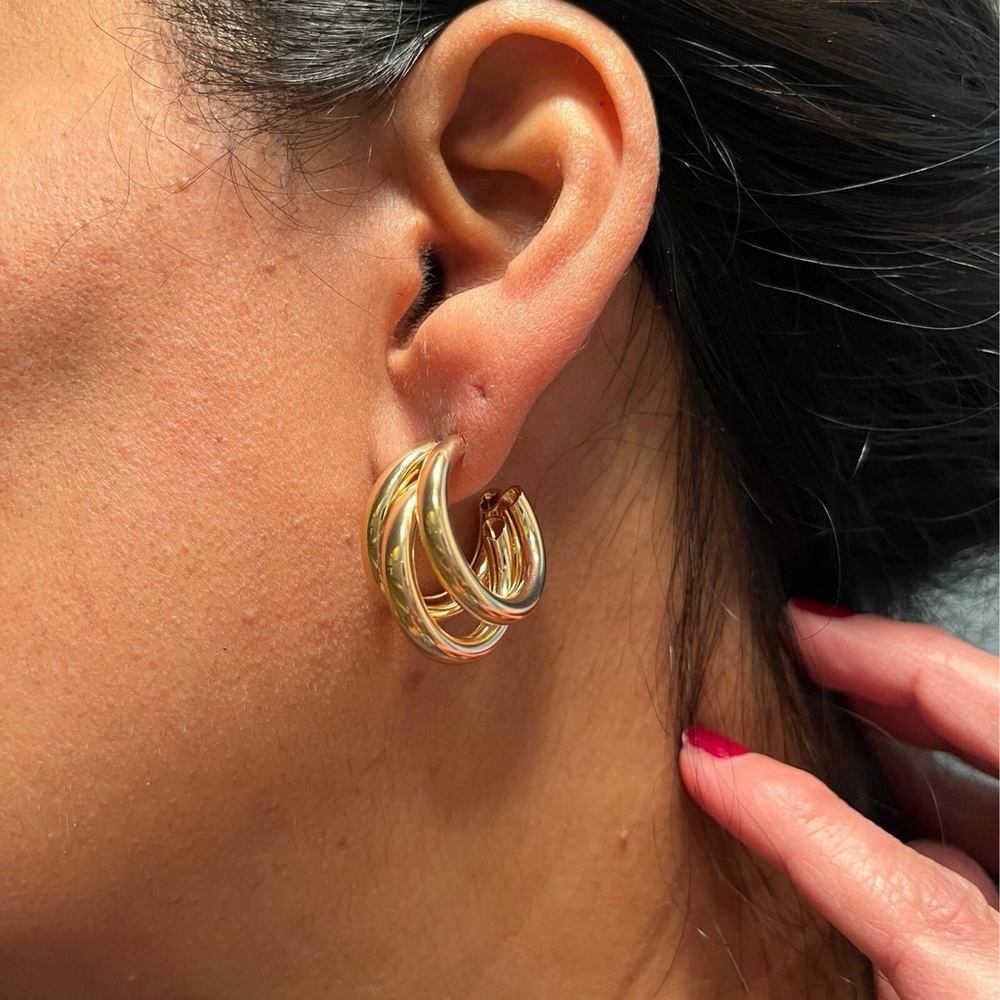 Victoria Emerson Gold Triple Hoop Earrings